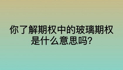 你了解期权中的玻璃期权是什么意思吗？